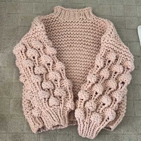Goodnight Macaroon Pink Pom Pom Sweater One Size - Picture 3 of 5